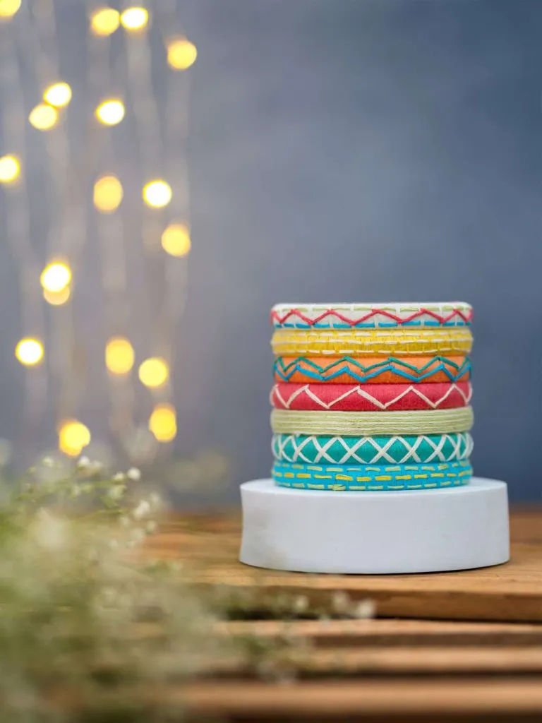Tvisha Handmade Thread Bangles - Light Shades